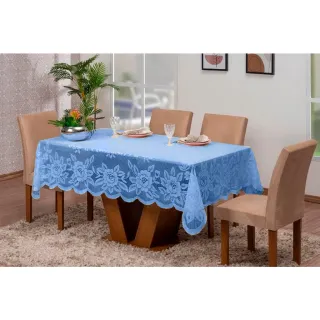 Toalha Renda Ceia de Natal e Ano Novo - 6 Lugares - Vermelho