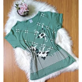 Estilosa Blusinha Manga Curta Plus Size Feminina Moda Evangelica Senhora - Preto