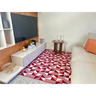 Tapete Antiderrapante Premium Geométrico Jacquard 200x140 Atacado Revenda - M 3 Aladim