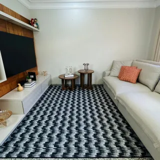 Tapete Antiderrapante Premium Geométrico Jacquard 200x140 Atacado Revenda - M 3 Aladim