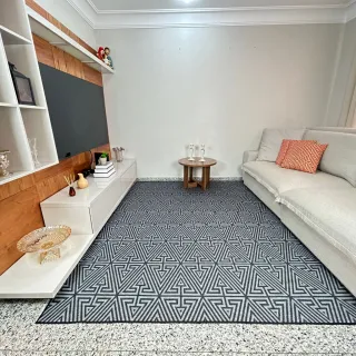 Tapete Antiderrapante Premium Geométrico Jacquard 200x140 Atacado Revenda - M 3 Aladim