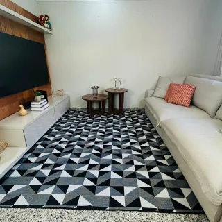 Tapete Antiderrapante Premium Geométrico Jacquard 200x140 Atacado Revenda - M 3 Aladim