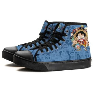 Infantil Tênis Cano Alto Luffy One Piece Star - Preto