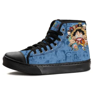 Infantil Tênis Cano Alto Luffy One Piece Star - Preto