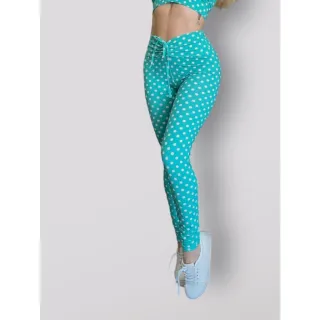 Cós Regulável Poá Legging de Cintura Alta - Rosa claro poá