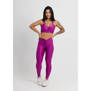 Calça Legging Empina Bumbum Poliamida Fitness + Top Feminino, Zero Transparência - Diamond