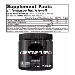 Black Skull Kit Turbo Whey Protein 907g + Bcaa + Creatina - Morango