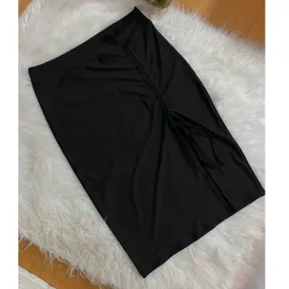 Moda Feminina Saia Plus Size Midi Fenda Frontal Suplex Veste até o 54 - Onça