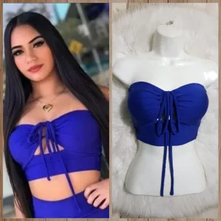 Suplex Cropped Top Feminino Tomara que Caia Com Bojo - Tamanho Único - Vermelho