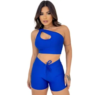 Conjunto Fitness Liso Top + Short Premium para Academia e Caminhada - Pink