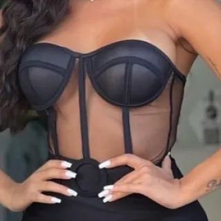 Top Corselet Tule Tomara que caia com bojo - Cropped Corselet tuli - Pink