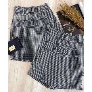 Shorts de Malha Crepe Cos Alto P ao GG - Saia Curta - Zebra