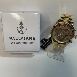 Mod1/4 Pallyjane - Relógio Masculino Prova D´Água - Dourado/Preto/Azul-Mod4