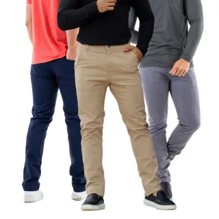 Calças Masculinas de Sarja Esporte Fino Kit com 3 Unidades - 1 MARINHO +1 CAQUI +1 VERDE