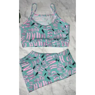 Top + Short Fitness Conjunto GG até - 20