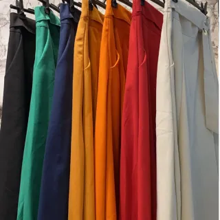 Bolsos Longuete Saia Linho Tecido em com - Vermelho