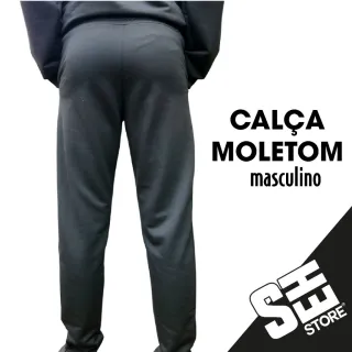 Masculina Calça Moletom - Preto