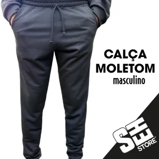Masculina Calça Moletom - Preto
