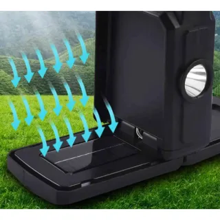 Luz Emergência Portátil Dobrável LED Solar USB Recarregável - AL-B1301 - Preto
