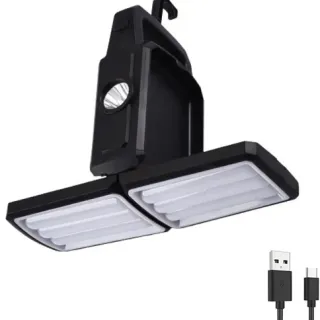 Luz Emergência Portátil Dobrável LED Solar USB Recarregável - AL-B1301 - Preto