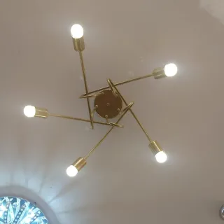 Lustre Pendente Assimétrico Sputnik Laço 5 Lâmpadas - Branco