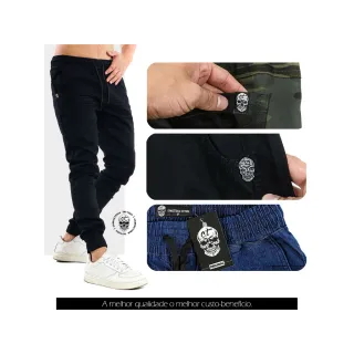 Calça Premium Masculina Cargo Elástica Skatista Jogger Bolso - Caramelo