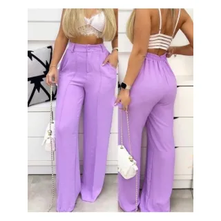 Pantalona Duna com Botão e Zíper - Cores Variadas - Branco