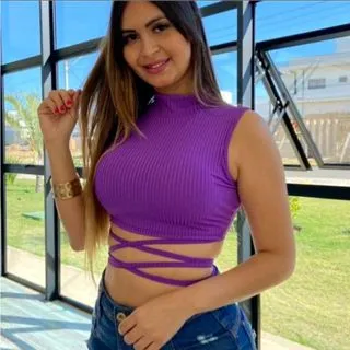 Promoção Blusinha Jade Malha Canelada Cropped Top Gola Alta - Preto