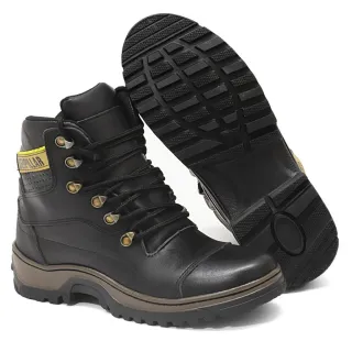 CAT Bota 100% Couro em Promoção - AMARELA