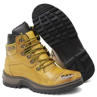 CAT Bota 100% Couro em Promoção - AMARELA
