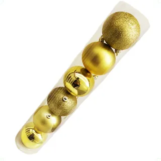 Decoração Natal Dourada Grande: Kit 12 Bolas Enfeite Arvore 8cm - Único