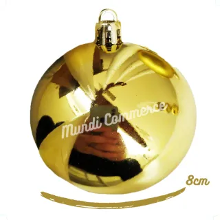 Decoração Natal Dourada Grande: Kit 12 Bolas Enfeite Arvore 8cm - Único