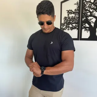 Camisetas Masculina Premium Básica Kit 3 Unidades Manga Curta - Preto, Preto, Preto