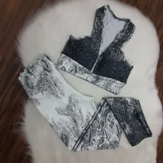 Roupa de Treino Feminina: Conjunto Legging e Top Fitness para Academia - Verde água