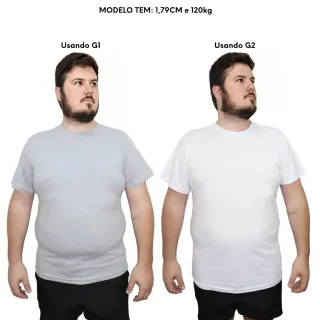 Algodão Lisa Masculina Plus Size Camiseta - Preta