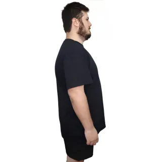 Algodão Lisa Masculina Plus Size Camiseta - Preta