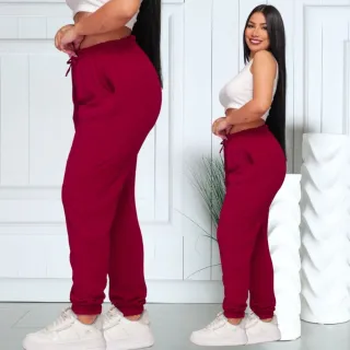 Envio Imediato Calça Feminina Jogger Cintura Alta Lisa - Verde Militar