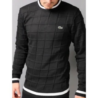 Suéter básico masculino quadrado - Cinza