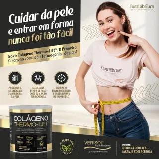 Thermo Lift Colágeno Hidrolisado Verisol Biotina Cúrcuma Gengibre Laranja Moro Cafeína Coenzima Q10 Ácido Hialurônico 200g - Laranja com Acerola