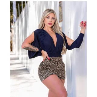 Animal print zebra e onça shorts saia