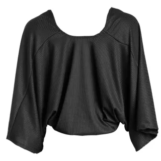 Cropped Feminino Blusa Transpassada Decote V Manga Morcego - Fúcsia