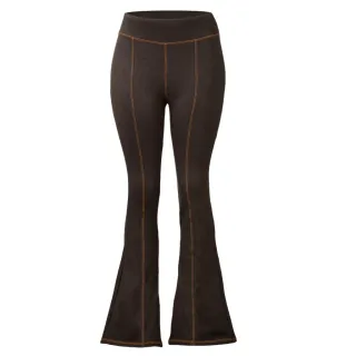 Calça Feminina Cintura Alta Flare Jeans Boca de Sino Fake - Preto