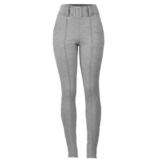 Cinto forrado calça feminina social cintura alta skinny com bolso - Verde Militar