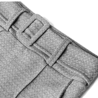 Malha Crepe Calça Feminina Skinny com Cinto Forrado - Cinza