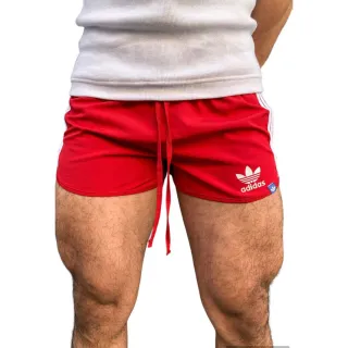 Moda Praia Tactel Unissex Feminino Masculino - Short Academia - Vermelho