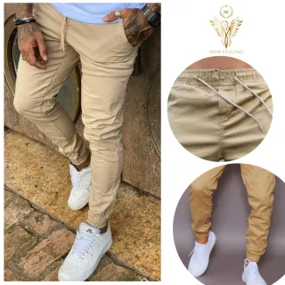 Calça Jogger Slim Masculina Jeans e Sarja com Elástico Ajustável - Camuflada