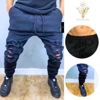 Lançamento Premium: Calças Jogger Casual Skinny para academia - jeans