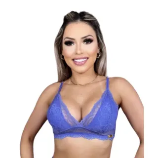 Sutiã e Calcinha de Lingerie com Renda, Sem Bojo - Conjunto - Rose