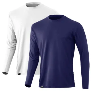 Camisetas Térmica Masculina Proteção Solar UV 50+ - Kit com 2 Peças - Marinho - Branco