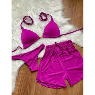 Kit Biquíni 3 Peças - P M G GG - Listrado